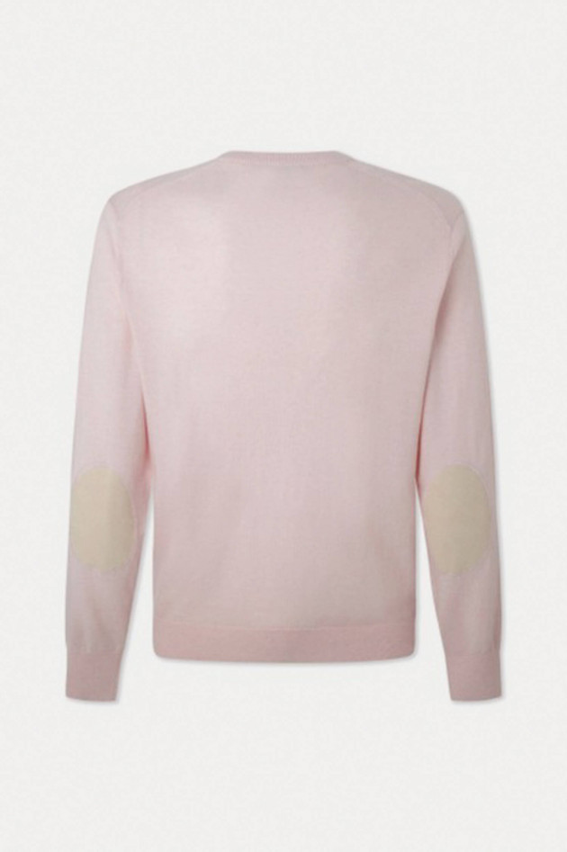 Hackett London Baumwoll-Cashmere Pullover mit Patches in Rosa