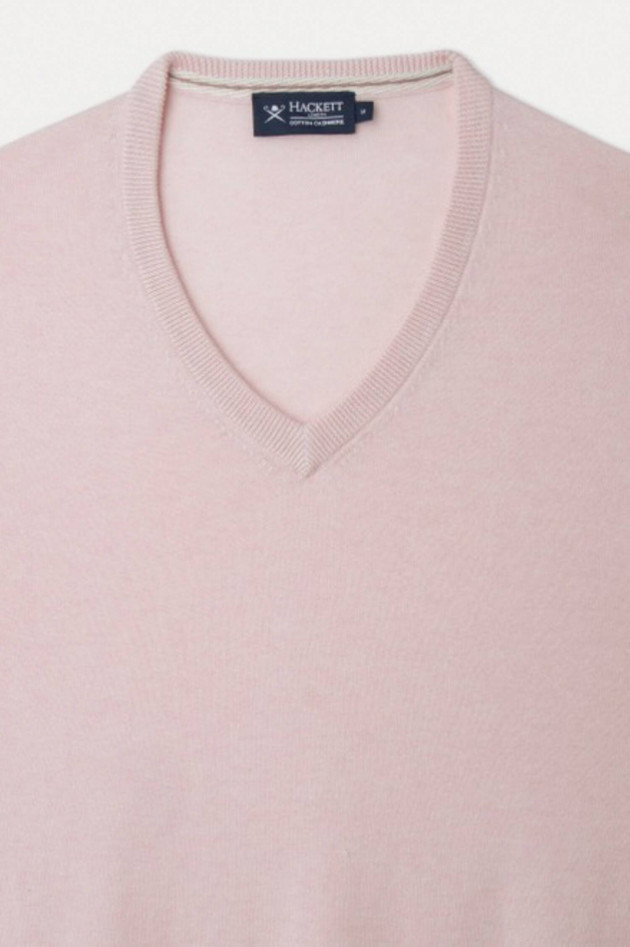 Hackett London Baumwoll-Cashmere Pullover mit Patches in Rosa