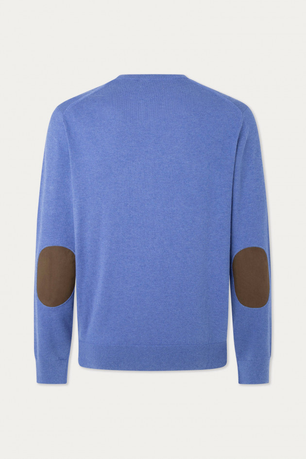 Hackett London Pullover aus Baumwolle und Kaschmir in Mittelblau
