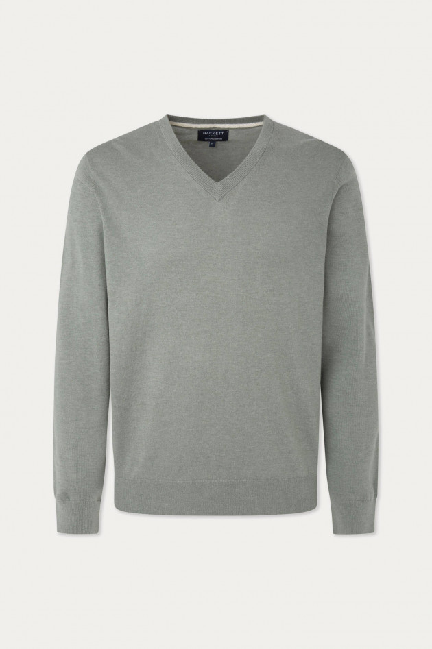 Hackett London Pullover aus Baumwolle und Kaschmir in Salbei