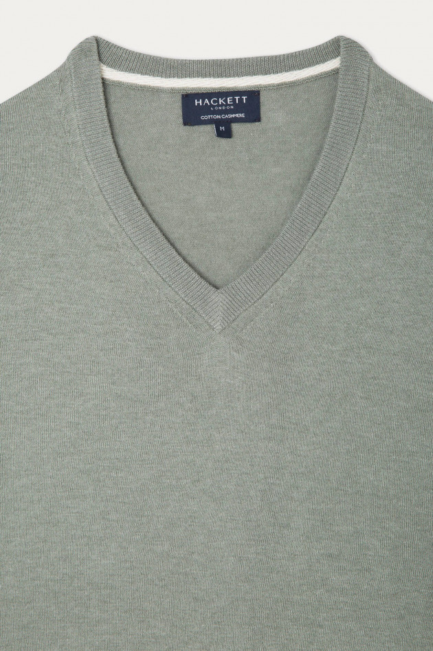 Hackett London Pullover aus Baumwolle und Kaschmir in Salbei