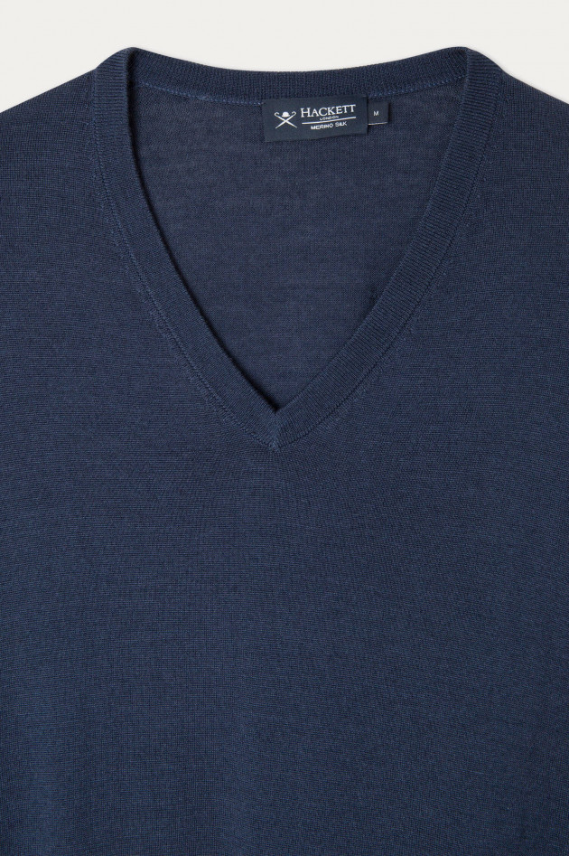 Hackett London Pullover aus Merinowolle und Seide in Navy