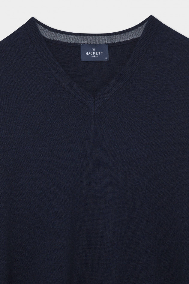 Hackett London Pullover aus Wolle-Cashmere-Mix in Navy