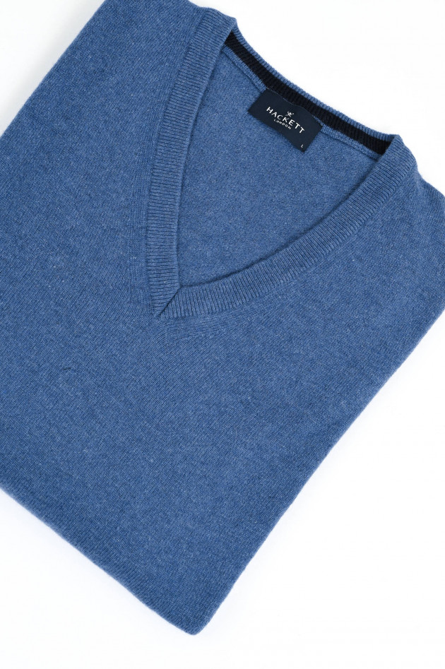 Hackett London Pullover aus Wolle-Cashmere-Mix in Blau