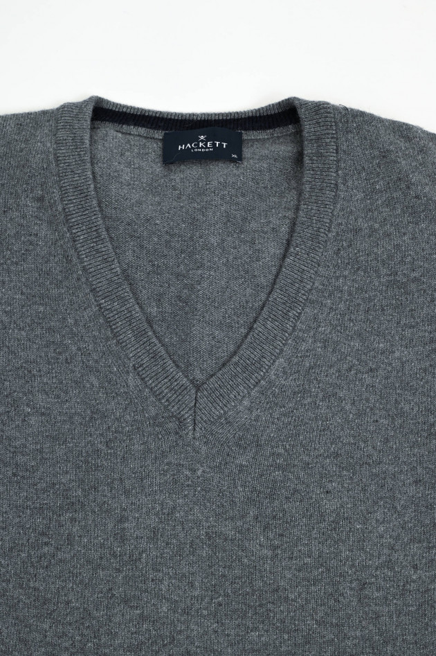 Hackett London Pullover aus Wolle-Cashmere-Mix in Anthrazit