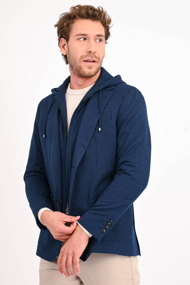 Hackett London Sakko mit abnehmbarem Hoodie in Denim