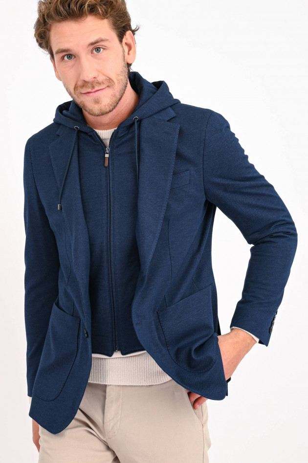 Hackett London Sakko mit abnehmbarem Hoodie in Denim