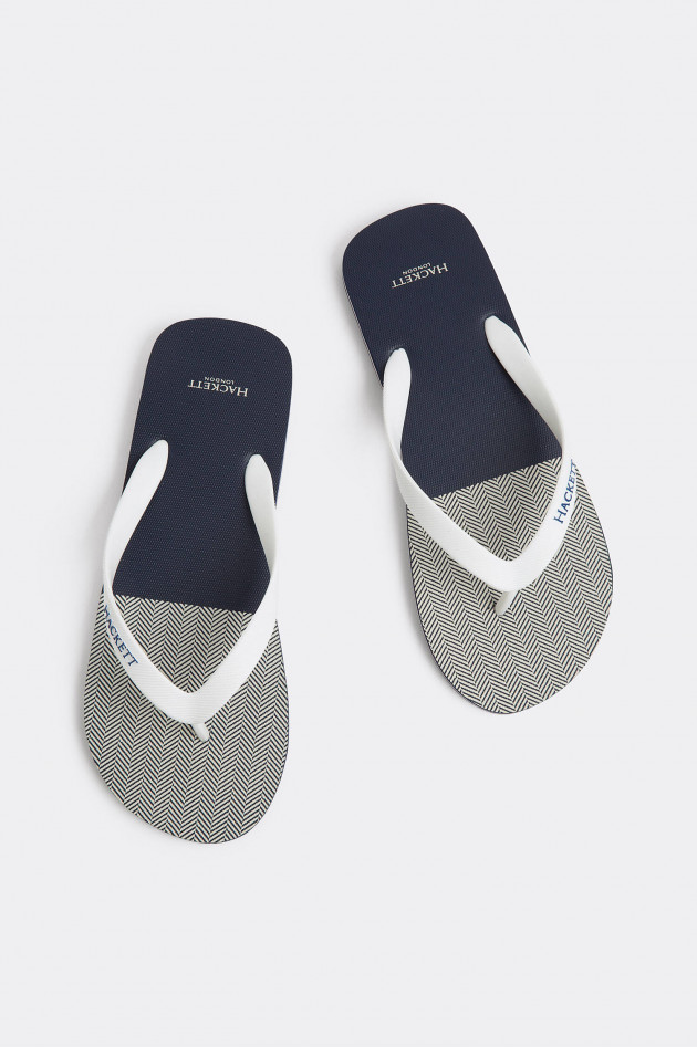 Hackett London Flip Flop in Navy/Weiß