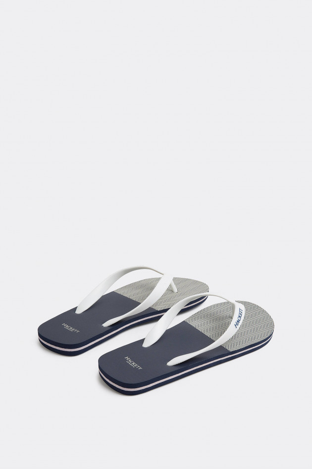 Hackett London Flip Flop in Navy/Weiß