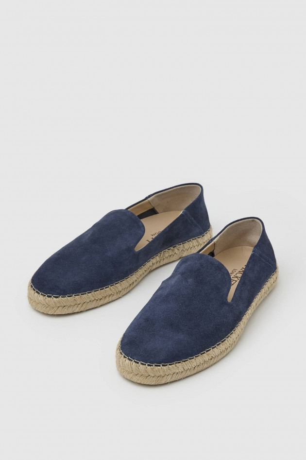 Hackett London Espadrilles aus Veloursleder in Navy