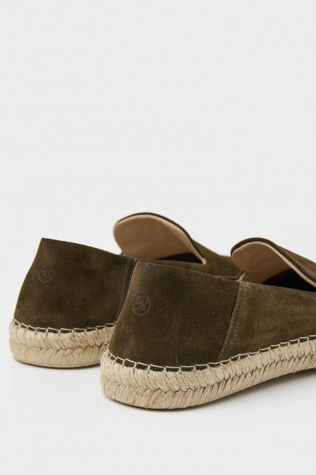 Hackett London Espadrilles aus Veloursleder in Oliv