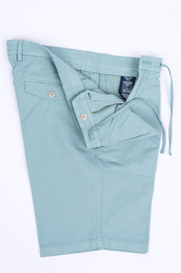 Hackett London Shorts aus Baumwoll-Leinen-Mix in Salbei