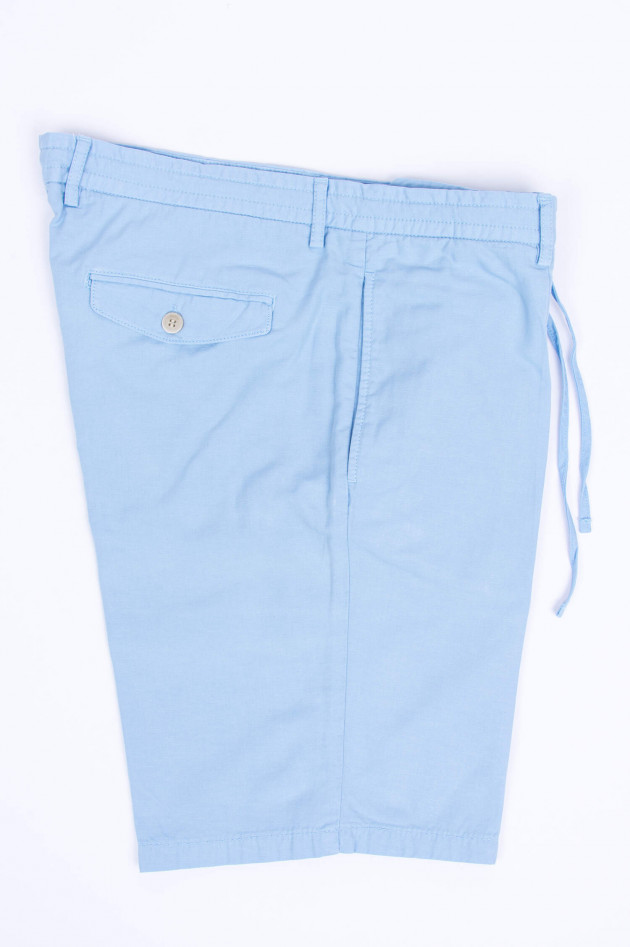 Hackett London Shorts aus Baumwoll-Leinen-Mix in Hellblau