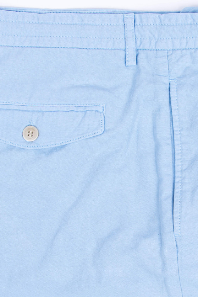 Hackett London Shorts aus Baumwoll-Leinen-Mix in Hellblau