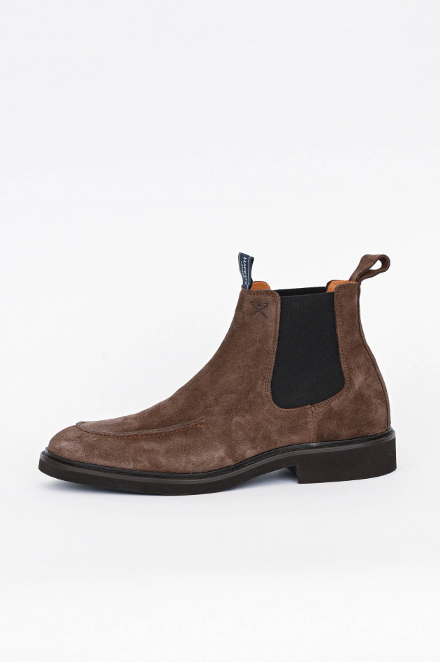 Hackett London Veloursleder-Stiefelette in Walnuss