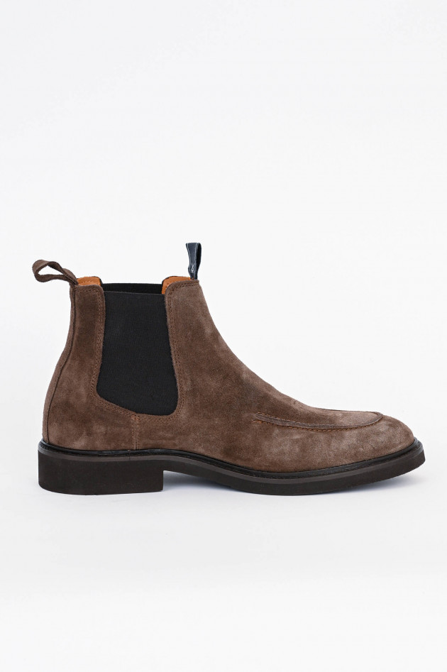 Hackett London Veloursleder-Stiefelette in Walnuss