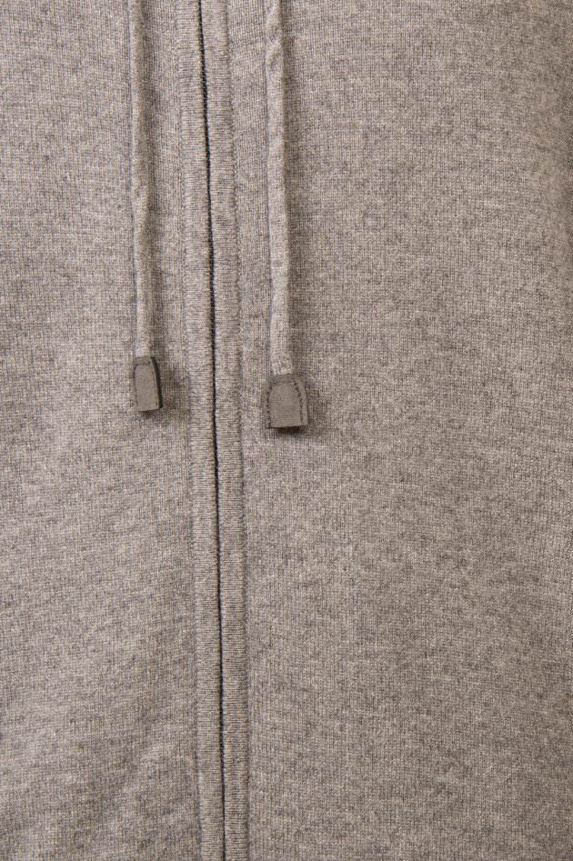 Hackett London Strickweste mit Lederpatches in Grau