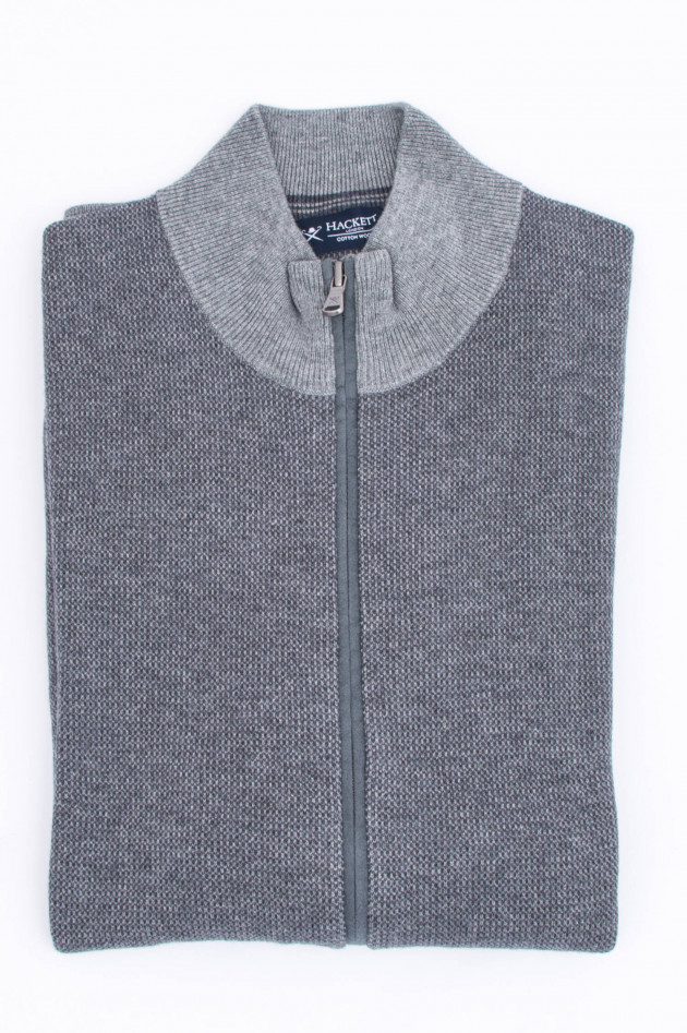 Hackett London Strickweste mit Stehkragen in Grau