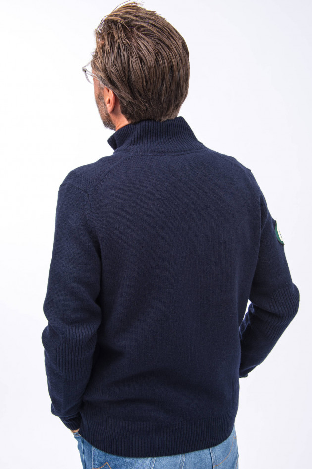 Hackett London Strickweste mit Patches in Navy