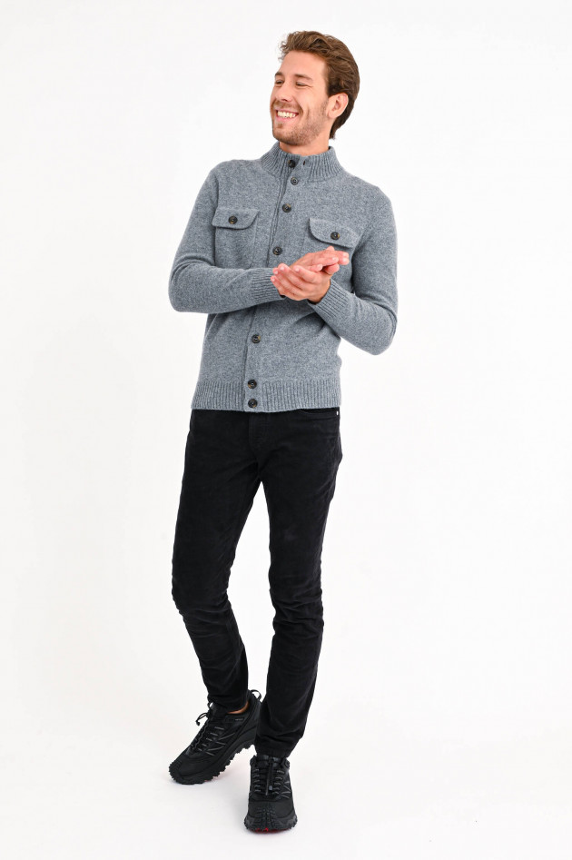 Hackett London Hemdjacke aus Wollmix in Grau