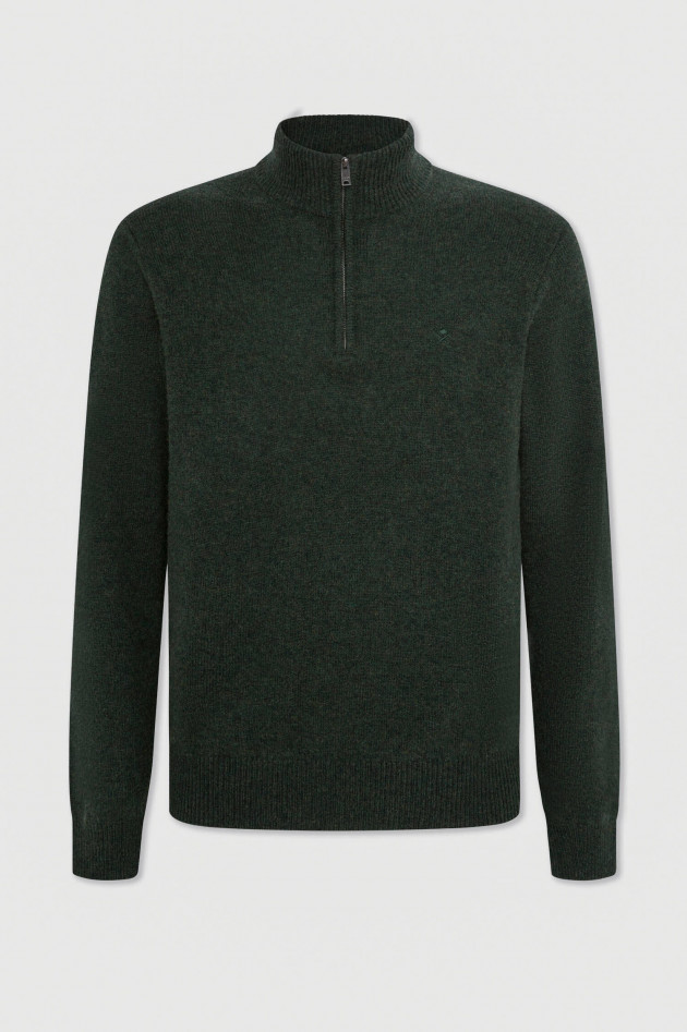 Hackett London Strickpullover aus Lammwolle in Dunkelgrün