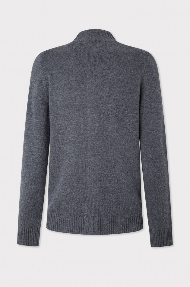 Hackett London Merinowolle Mix Strickjacke in Anthrazit