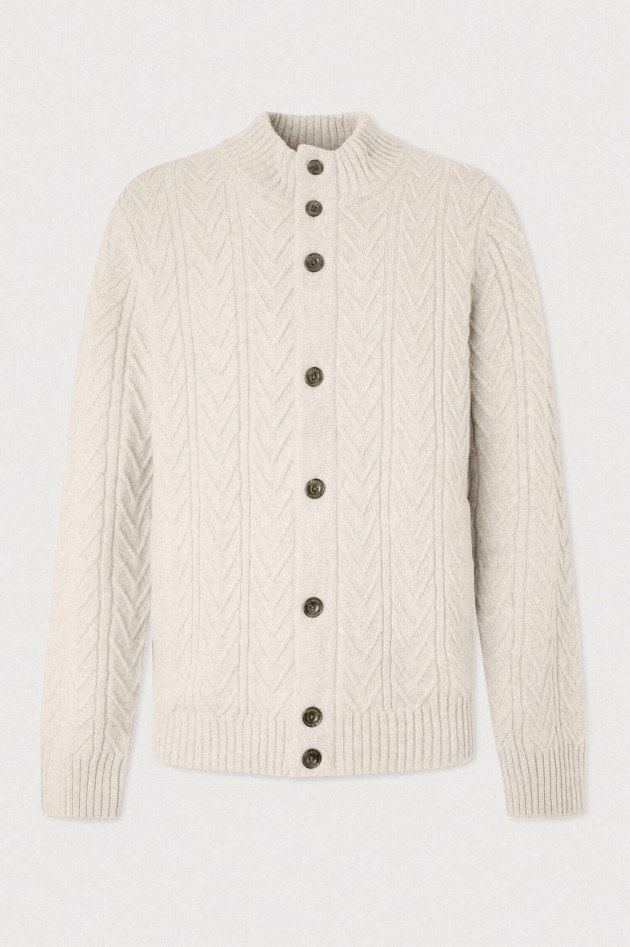 Hackett London Merinowolle Strickjacke in Beige