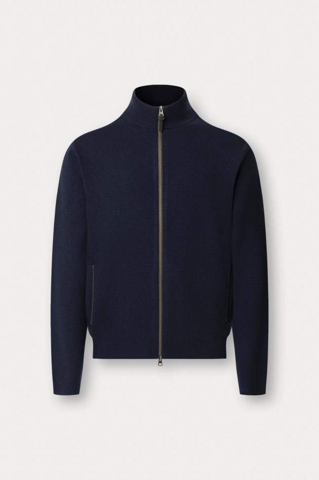 Hackett London Strickweste aus Merinowolle in Dunkelblau