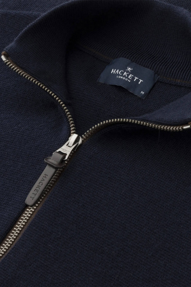 Hackett London Strickweste aus Merinowolle in Dunkelblau