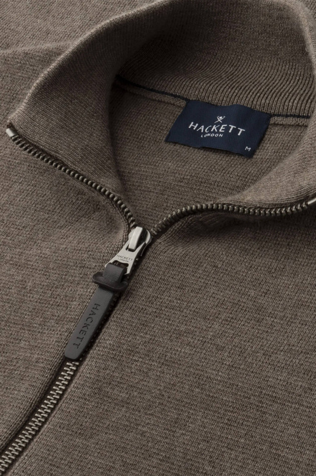 Hackett London Strickweste aus Merinowolle in Walnut