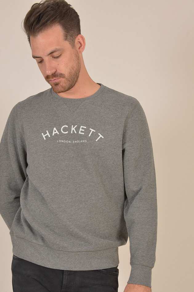 Hackett London Sweater mit Schriftzug in Grau
