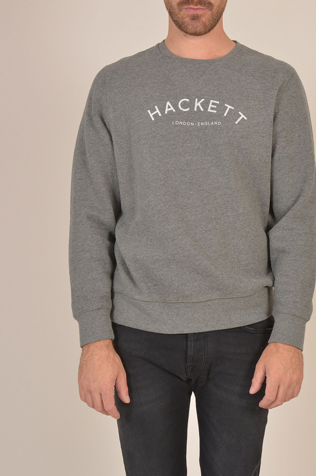 Hackett London Sweater mit Schriftzug in Grau