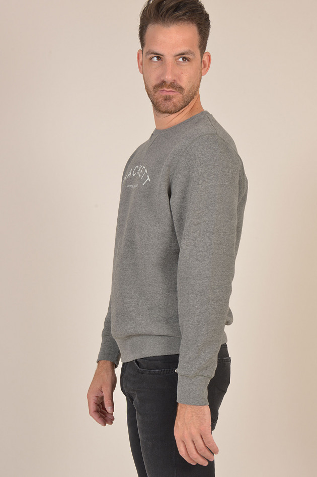 Hackett London Sweater mit Schriftzug in Grau