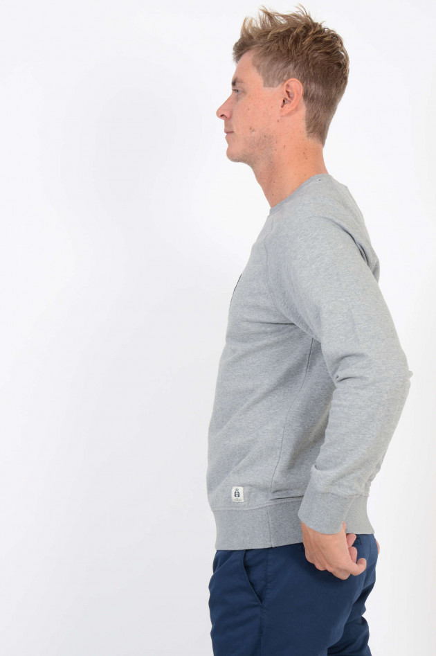 Hackett London Sweater mit Schriftzug an Vorder und Rückseite in Grau meliert