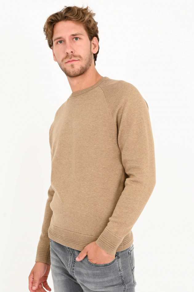 Hackett London Pullover mit Rippstrick-Details in Camel