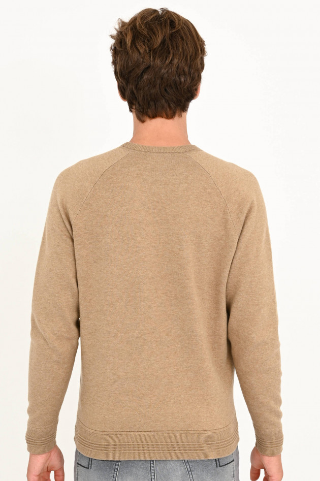 Hackett London Pullover mit Rippstrick-Details in Camel