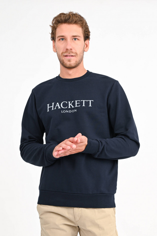 Hackett London Sweater mit Brand-Wording in Navy