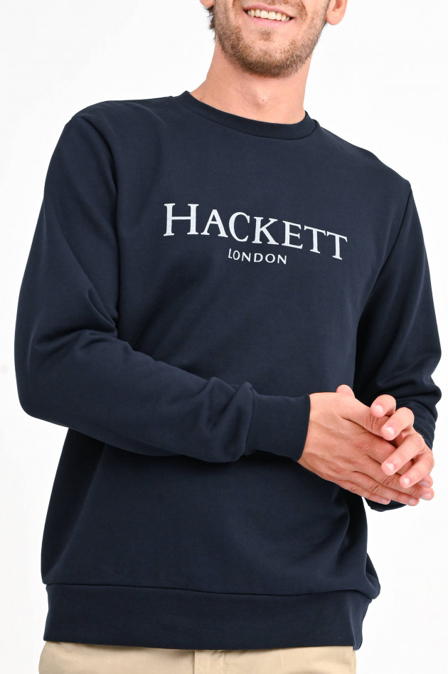 Hackett London Sweater mit Brand-Wording in Navy