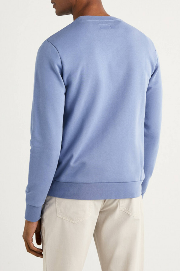 Hackett London Sweater mit Brand-Wording in Mittelblau