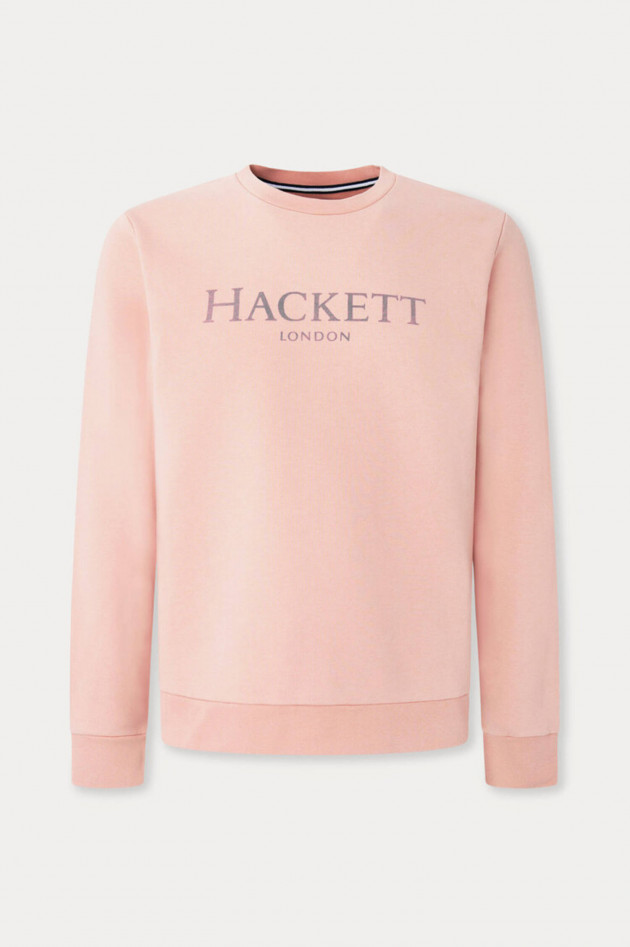 Hackett London Sweater mit Brand-Wording in Rosé