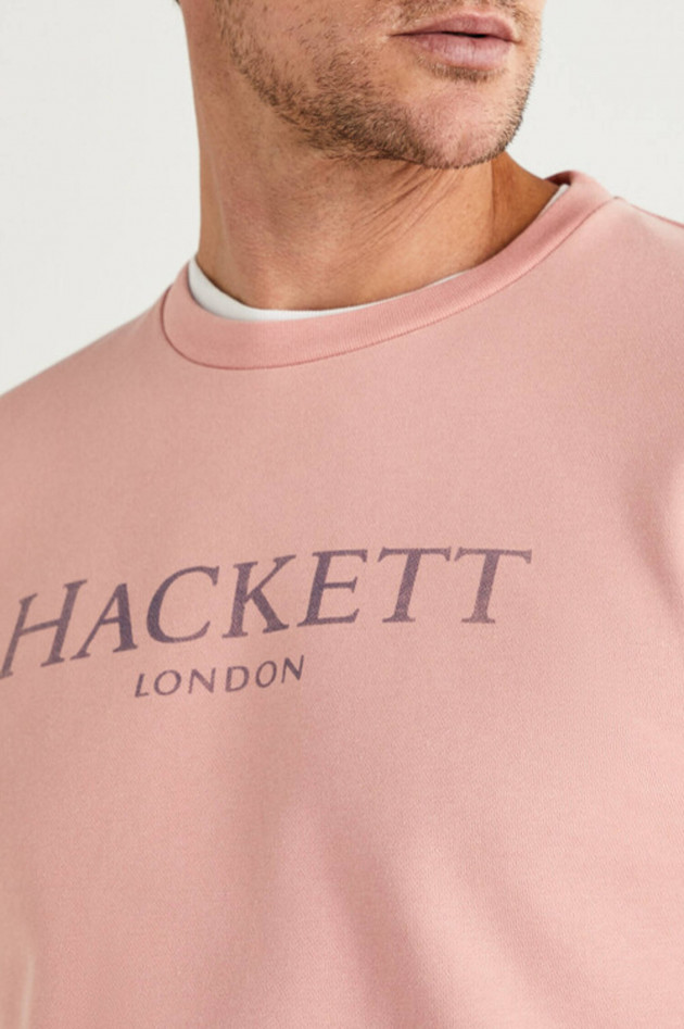 Hackett London Sweater mit Brand-Wording in Rosé