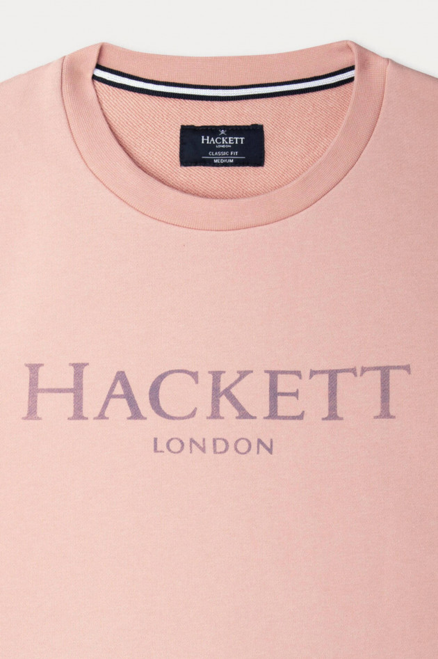 Hackett London Sweater mit Brand-Wording in Rosé