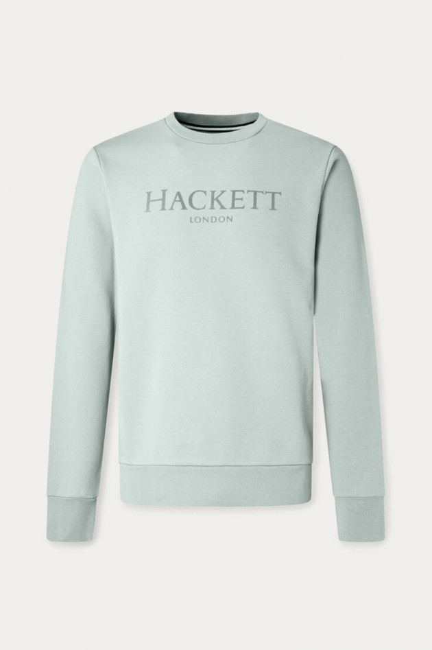 Hackett London Sweater mit Brand-Wording in Graugrün