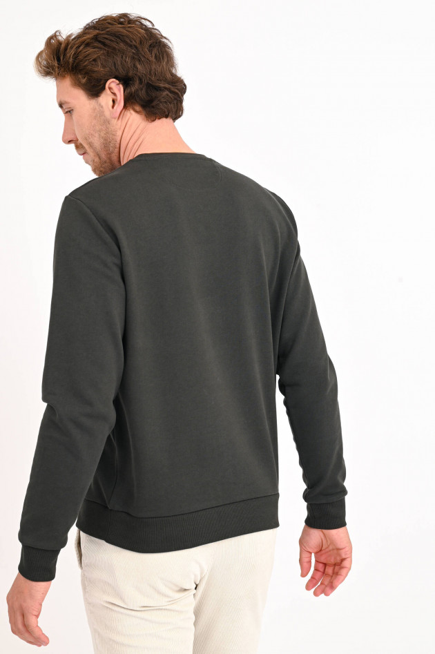 Hackett London Sweater mit Logo-Stitching in Oliv