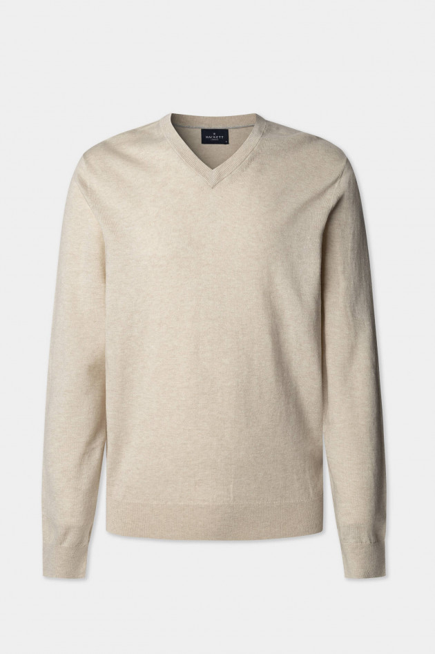 Hackett London Pullover mit V-Ausschnitt in Off White