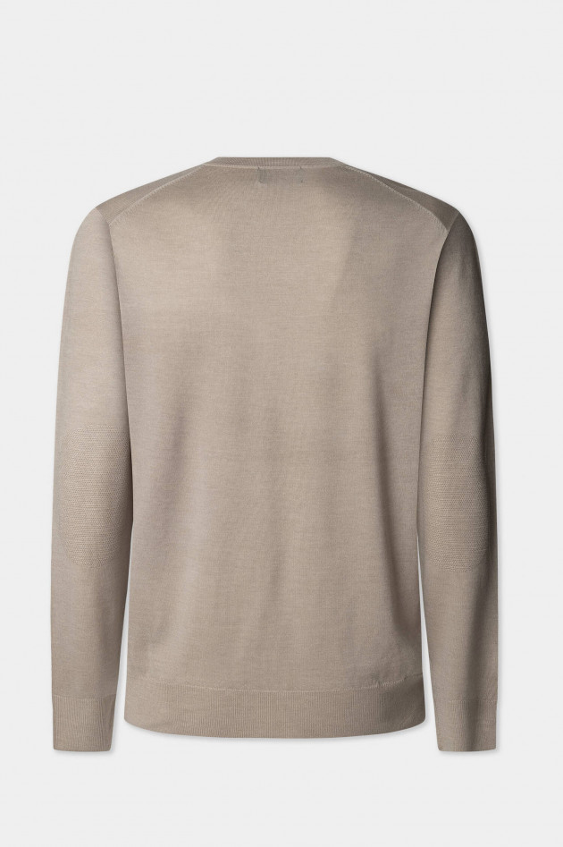 Hackett London Woll-SeidenMix Pullover mit V-Neck in Cashew