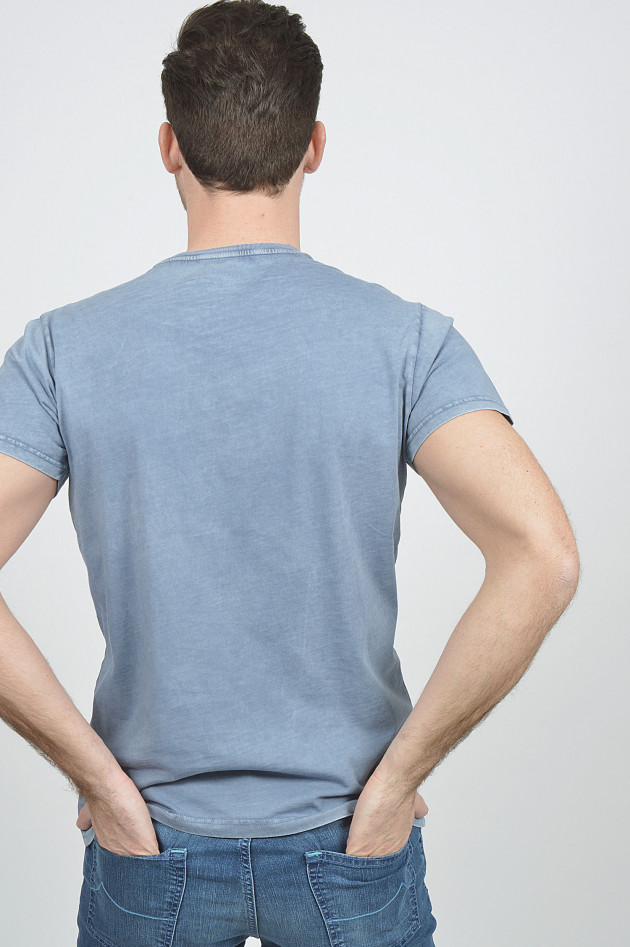 Hackett London T-Shirt mit Schriftzug in Blau