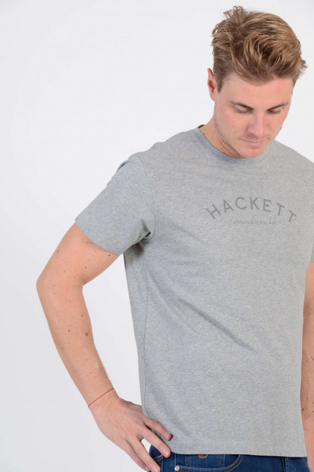 Hackett London T-Shirt mit Schriftzug in Grau