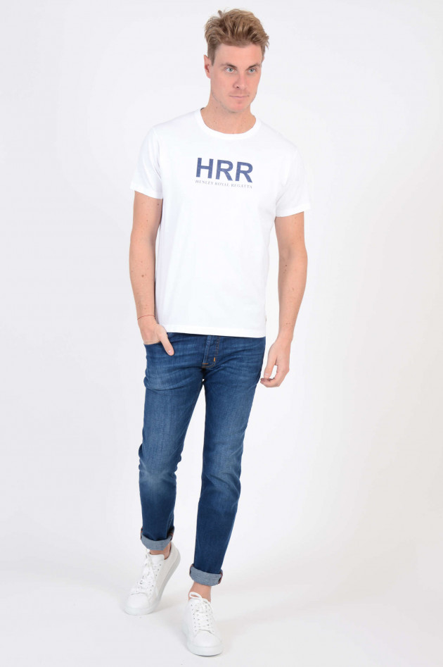 Hackett London T-Shirt mit Schriftzug in Weiß