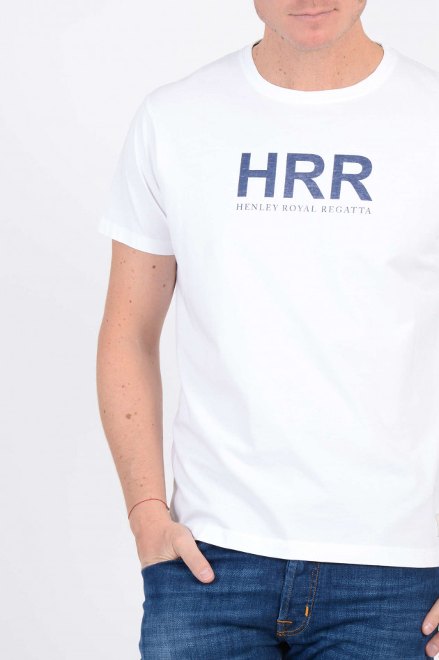 Hackett London T-Shirt mit Schriftzug in Weiß